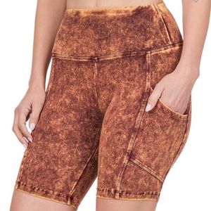 Zenana Brown Bike Shorts